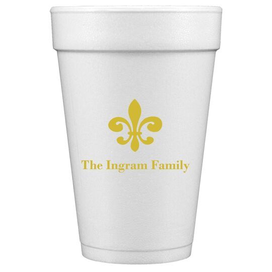 Traditional Fleur-de-Lis Styrofoam Cups